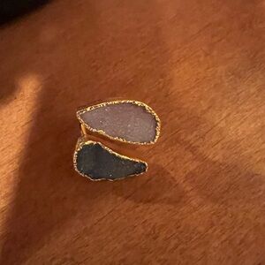 Canvas Purple and Gray Geode Ring